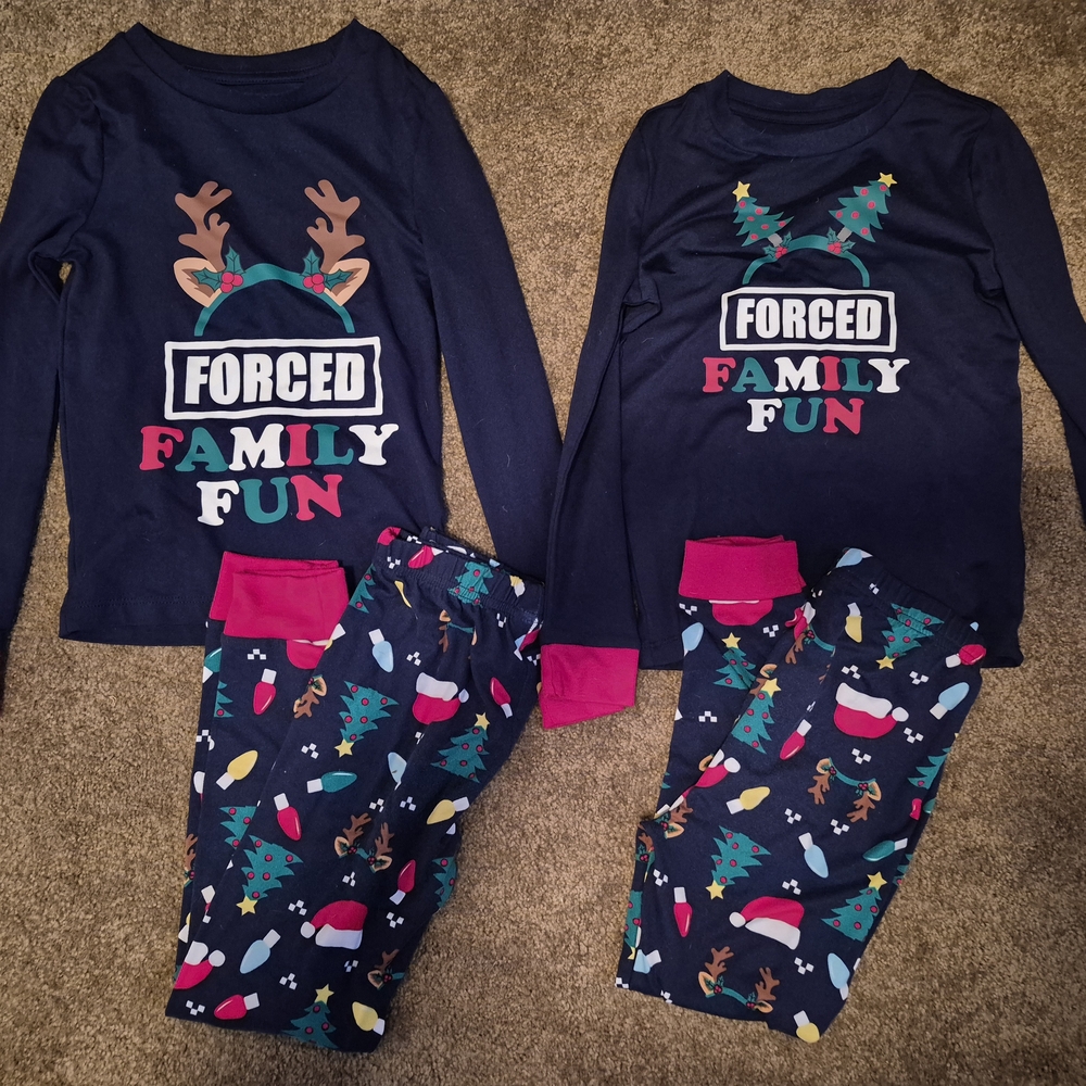 Holiday Time Kids Pajama Set - Navy and Red